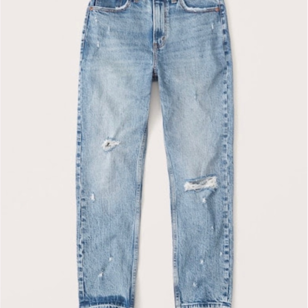 Abercrombie & Finch High Rise Mom Jeans light ripped wash Size 4 and Size 2